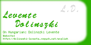 levente dolinszki business card